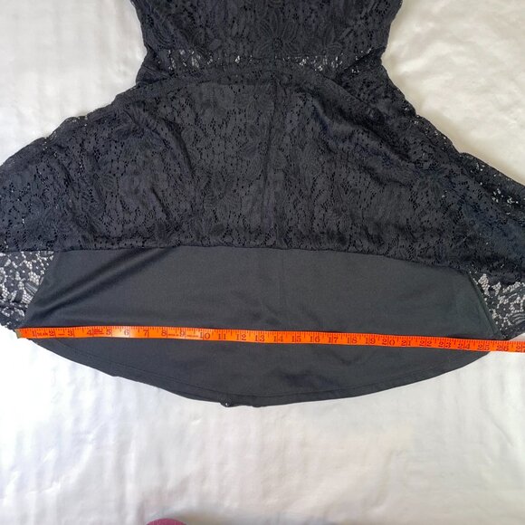 Lulus Size S Everleigh Black Lace Mini Skater Dress Lined Sleeveless Round Neck - Picture 12 of 16